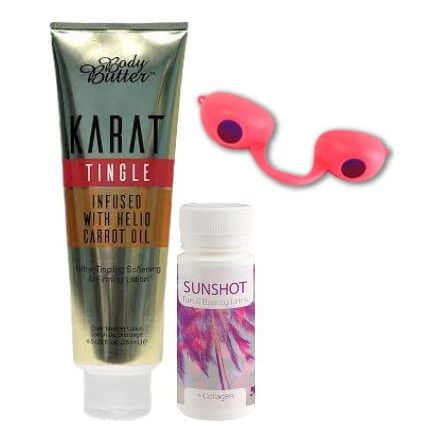 Body Butter KARAT Tingle Sunbed Lotion With Goggles and Tan Shot